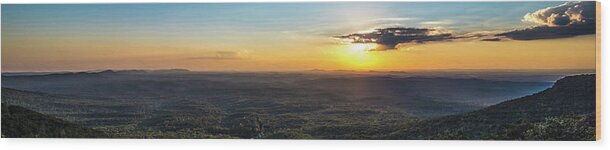 Alabama Wood Print featuring the photograph Bountiful Valley of Green - from Mt. Cheaha by James-Allen