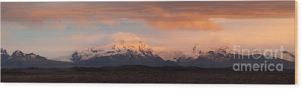 Autumn Wood Print featuring the photograph Vatnajokull mountain range at sunset Iceland #1 by Matteo Colombo