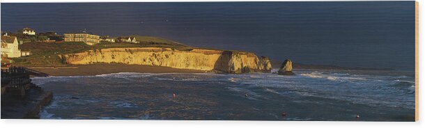 Scenics Wood Print featuring the photograph Amazing Light At Freshwater Bay This by S0ulsurfing - Jason Swain