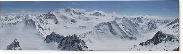 Scenics Wood Print featuring the photograph Austria, View Of Wildspitze And Pitztal by Westend61