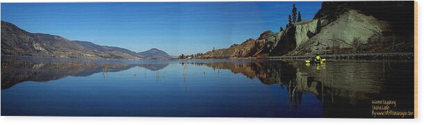 Kayaking Wood Print featuring the photograph Skaha Lake Kayaking Panorama by Guy Hoffman