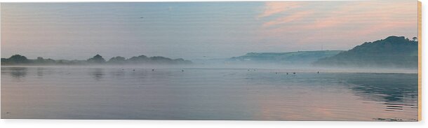 Slapton Wood Print featuring the photograph Slapton Ley with dawn mists by Tony Mills