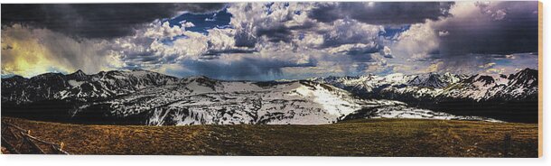 Gore Range Wood Print featuring the photograph The Gore Range in Panorama by Roger Passman