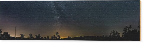 Forks Of The Credit Wood Print featuring the photograph The Milky Way - Center Stage - 180 Panorama by Steve Harrington