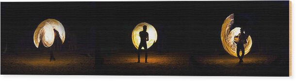 Thailand Wood Print featuring the photograph Playing with Fire by Alex Dudley