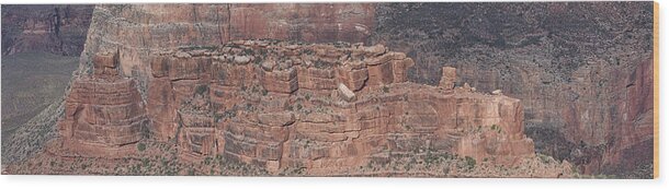 Rock Formation Hopi Point Grand Canyon National Park Landscape Stone Sandstone Erosion Wood Print featuring the photograph Rock Formation below Hopi Point by Gregory Scott