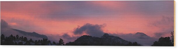 Sunset Wood Print featuring the photograph After Sunset - Panorama by Shane Bechler