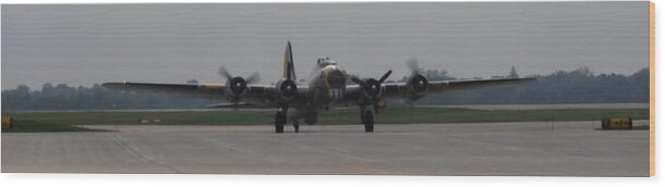 Taxiing Wood Print featuring the photograph B17 Taxiing In by Tim Donovan