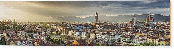 Florence Wood Print featuring the photograph Evening in Florence by Weston Westmoreland