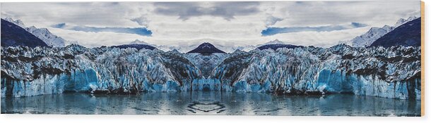 Mountains Wood Print featuring the digital art Knik Glacier Reflection by Pelo Blanco Photo