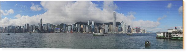 Chinese Culture Wood Print featuring the photograph Hong Kong by Samxmeg