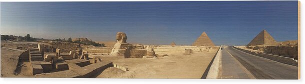 Giza Wood Print featuring the photograph Great Pyramids #5 by Trevor Grassi