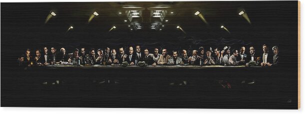 Mafia Wood Print featuring the digital art The Last Sit Down by Laurence Adamson