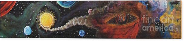 Space Wood Print featuring the painting The possibilities of the unknown by Rick Gazdik