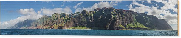 Hawaii Wood Print featuring the photograph Na Pali Coast Panoramic by Daniel Murphy