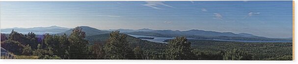 Lake Wood Print featuring the photograph Rangeley Lake Sunset Panoramic by Russ Considine