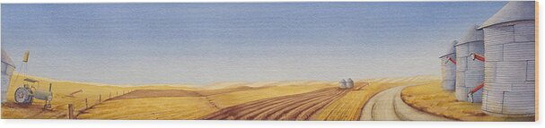 Great Plains Art Wood Print featuring the painting Grazing by Scott Kirby