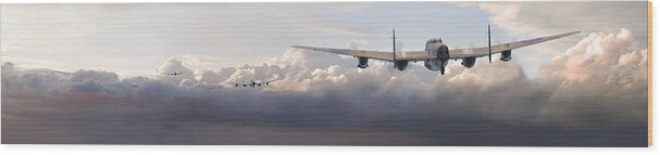 Aircraft Wood Print featuring the photograph Lancaster - Main Force Outbound by Pat Speirs