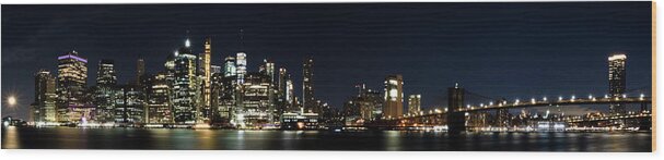 Cityscape Wood Print featuring the photograph NYC Panorama by Marlo Horne