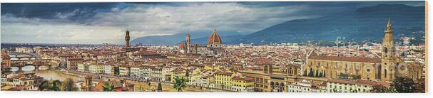Arno Wood Print featuring the photograph panorama of Firenze #1 by Vivida Photo PC