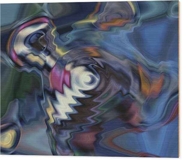 Abstractionist Wood Print featuring the digital art total discombobulation from   U refuse to consider my point by Kenneth James