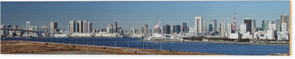 Tokyo Tower Wood Print featuring the photograph Tokyo Skyline Panorama by Vladimir Zakharov