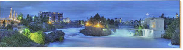 Spokane Wood Print featuring the photograph Spokane Falls by Michael Gass