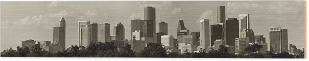 Houston Wood Print featuring the photograph Houston Skies Black and White by Joshua House