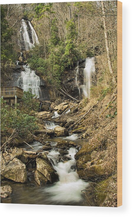 Amicola Wood Print featuring the photograph Amacola Falls by Penny Lisowski