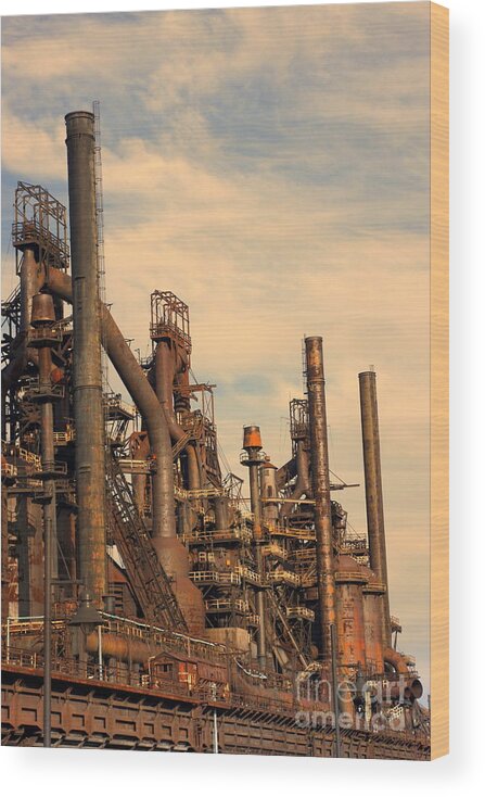 Industry Wood Print featuring the photograph Bethlehem Steel # 9 by Marcia Lee Jones