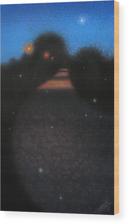 Nocturne Wood Print featuring the painting Blue Hour II #1 by Robin Street-Morris