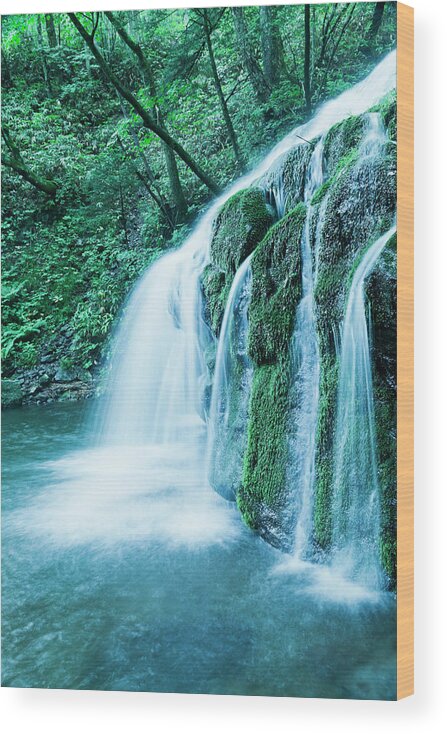Scenics Wood Print featuring the photograph Cascading Water #1 by Ooyoo