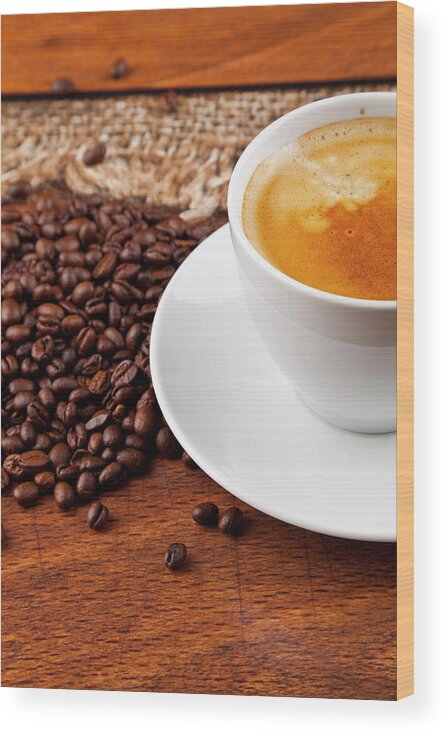 Cappuccino Wood Print featuring the photograph Coffee #1 by Focusstock