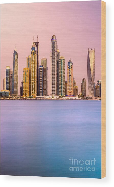 Dubai Wood Print featuring the photograph Dubai Marina - UAE #1 by Luciano Mortula