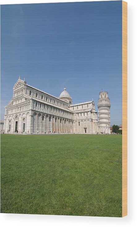 Pisa Wood Print featuring the photograph Duomo and Leaning Tower of Pisa #1 by Jeremy Voisey