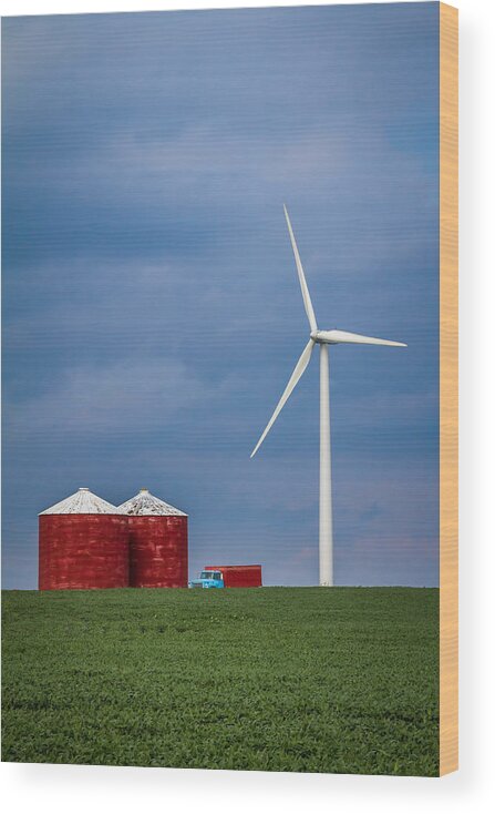 Alternative Energy Wood Print featuring the photograph Farming For Wind #1 by Ron Pate