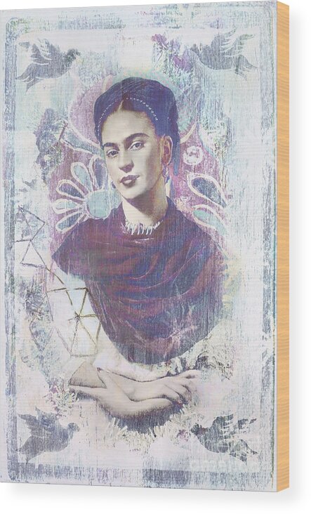 Frida Wood Print featuring the photograph Frida by Elena Nosyreva