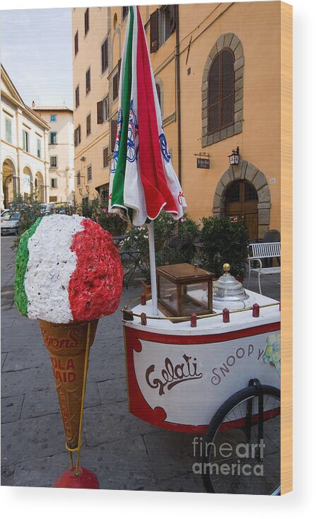 Piazza Wood Print featuring the photograph Gelato Vendor #1 by Tim Holt