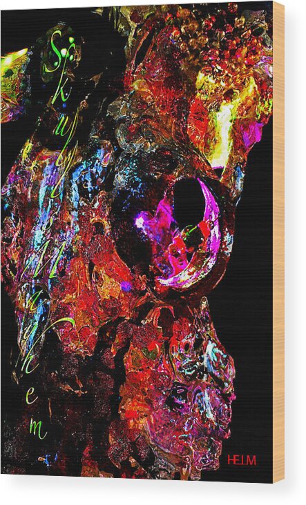 Skulls Wood Print featuring the photograph Glassy Eyed #1 by Mayhem Mediums
