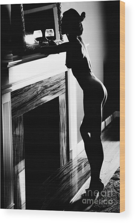 Abdomen Wood Print featuring the photograph High Contrast Nude #1 by Jt PhotoDesign