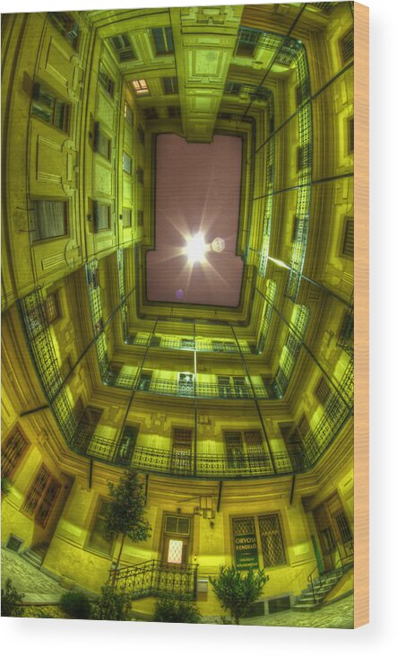 Travel Wood Print featuring the digital art Light from above #1 by Nathan Wright