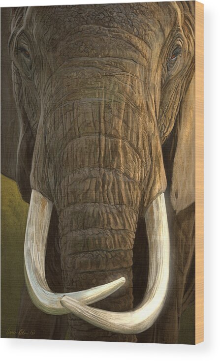Elephant Wood Print featuring the digital art Matriarch 2 by Aaron Blaise