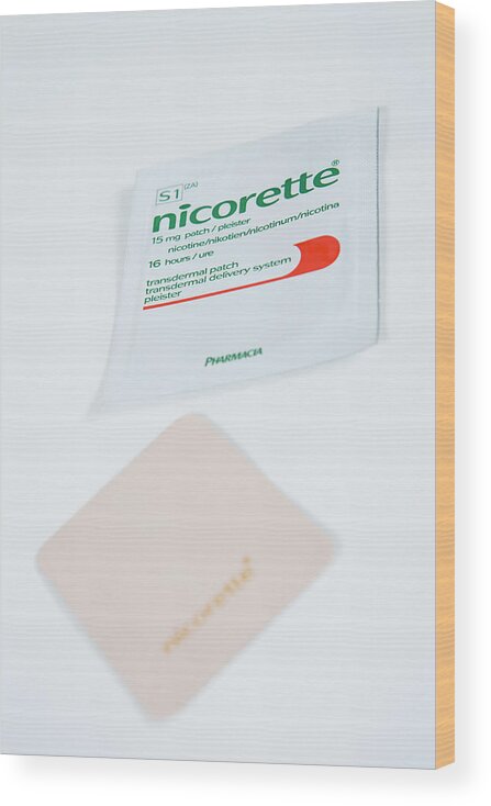 Nicorette Wood Print featuring the photograph Nicorette Nicotine Patches #1 by Gustoimages/science Photo Library