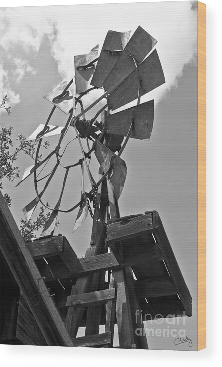 Windmill Wood Print featuring the photograph Old wooden windmill by Imagery by Charly