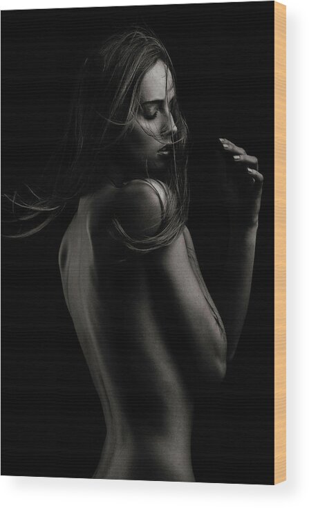 Sensual Wood Print featuring the photograph Sensual Beauty #1 by Martin Krystynek, Qep