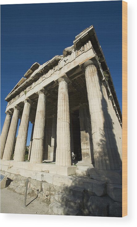 Day Wood Print featuring the photograph Temple Of Hephaestus In Ancient Agora #1 by Daniel Alexander