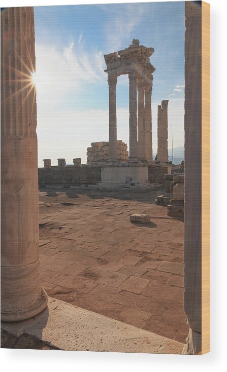 Acropolis Wood Print featuring the photograph Turkey, Izmir, Bergama, Pergamon #1 by Emily Wilson