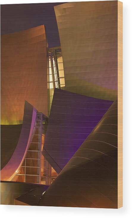 Architecture Wood Print featuring the photograph Walt Disney Concert Hall By Frank Gehry #1 by Mark Harmel