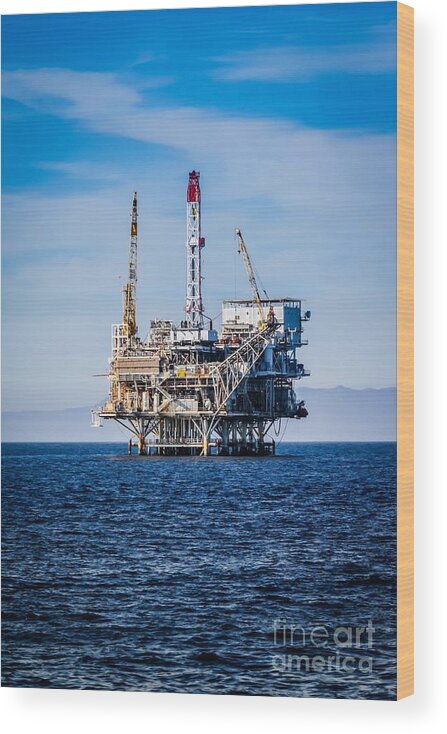 Oil Wood Print featuring the photograph Oil Rig #10 by Henrik Lehnerer