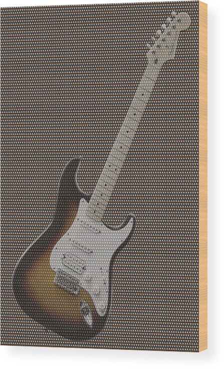 Rock And Roll Wood Print featuring the photograph 12 Thousand Electric guitars by Mike McGlothlen